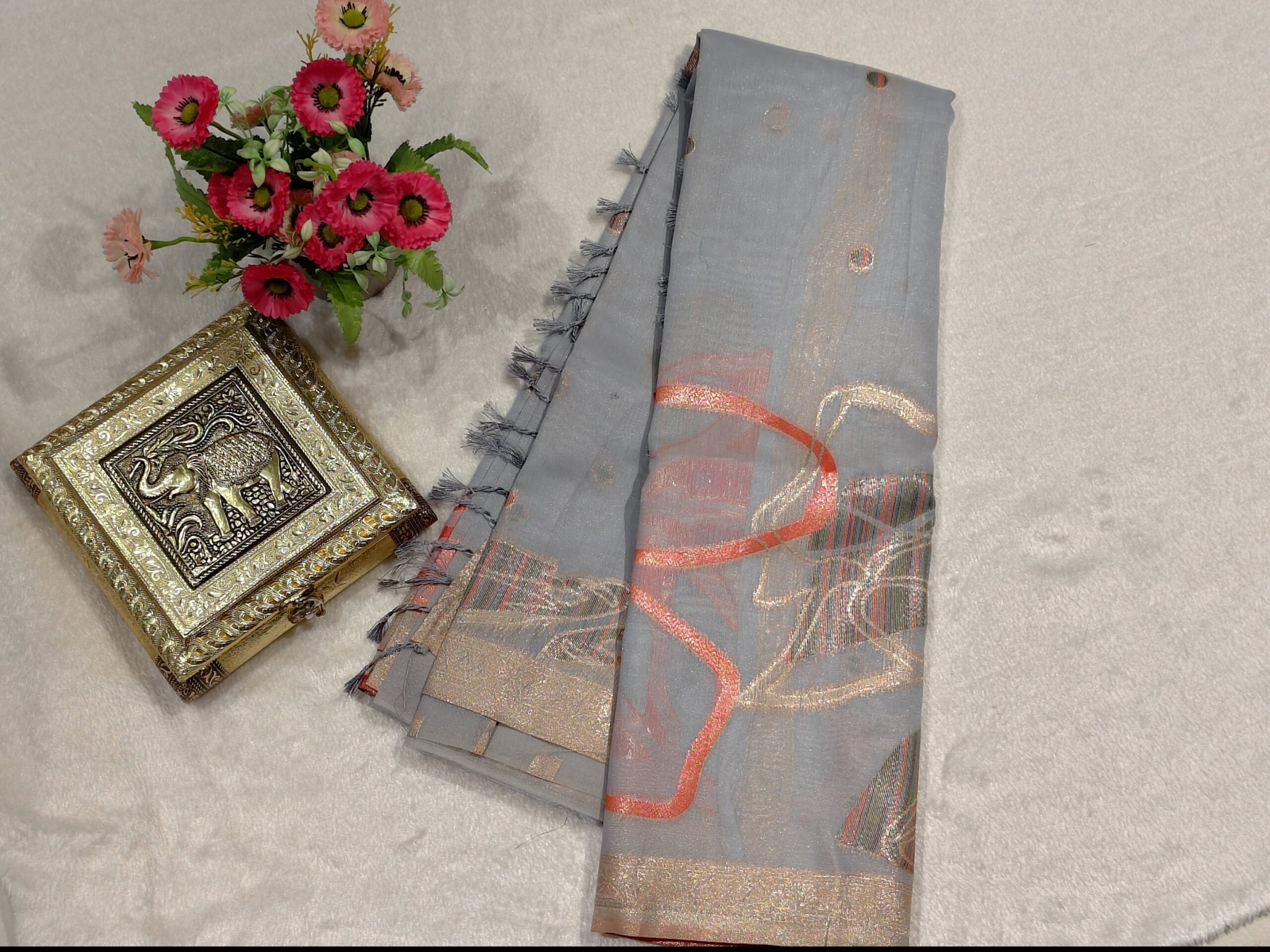 Elegant Linen Silk Saree | Classic & Graceful
