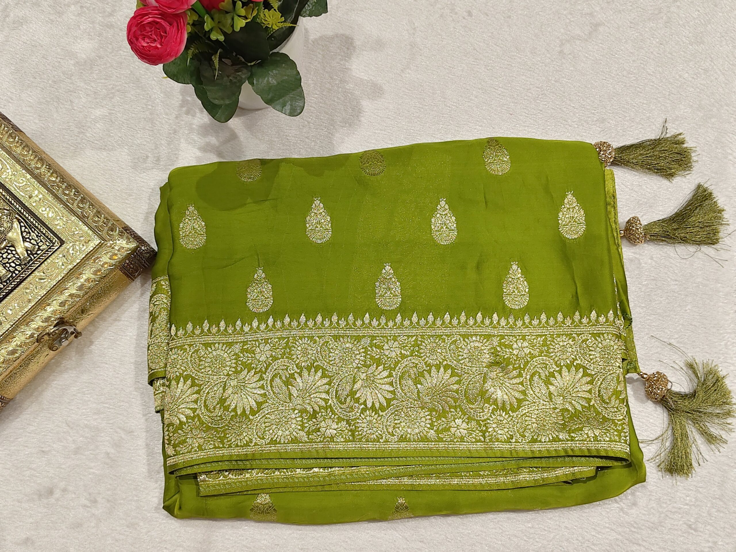 Satin Silk Saree - Image 5
