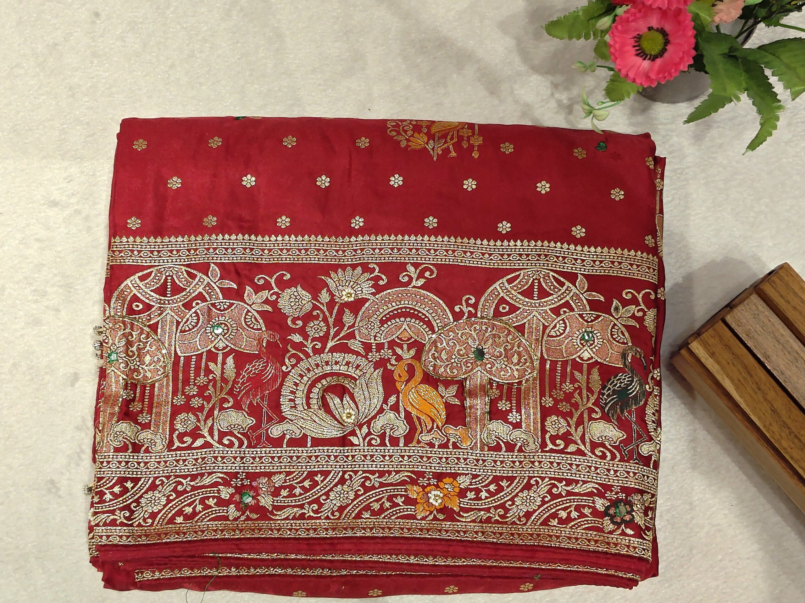 Designer Satin Silk Saree - Image 2