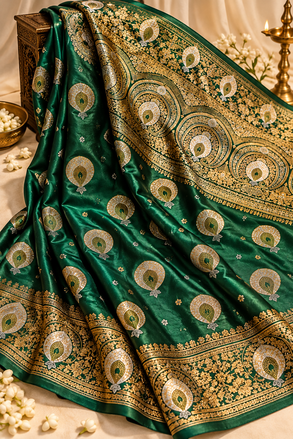 Satin Silk Saree – Graceful Shine & Timeless Style - Image 2