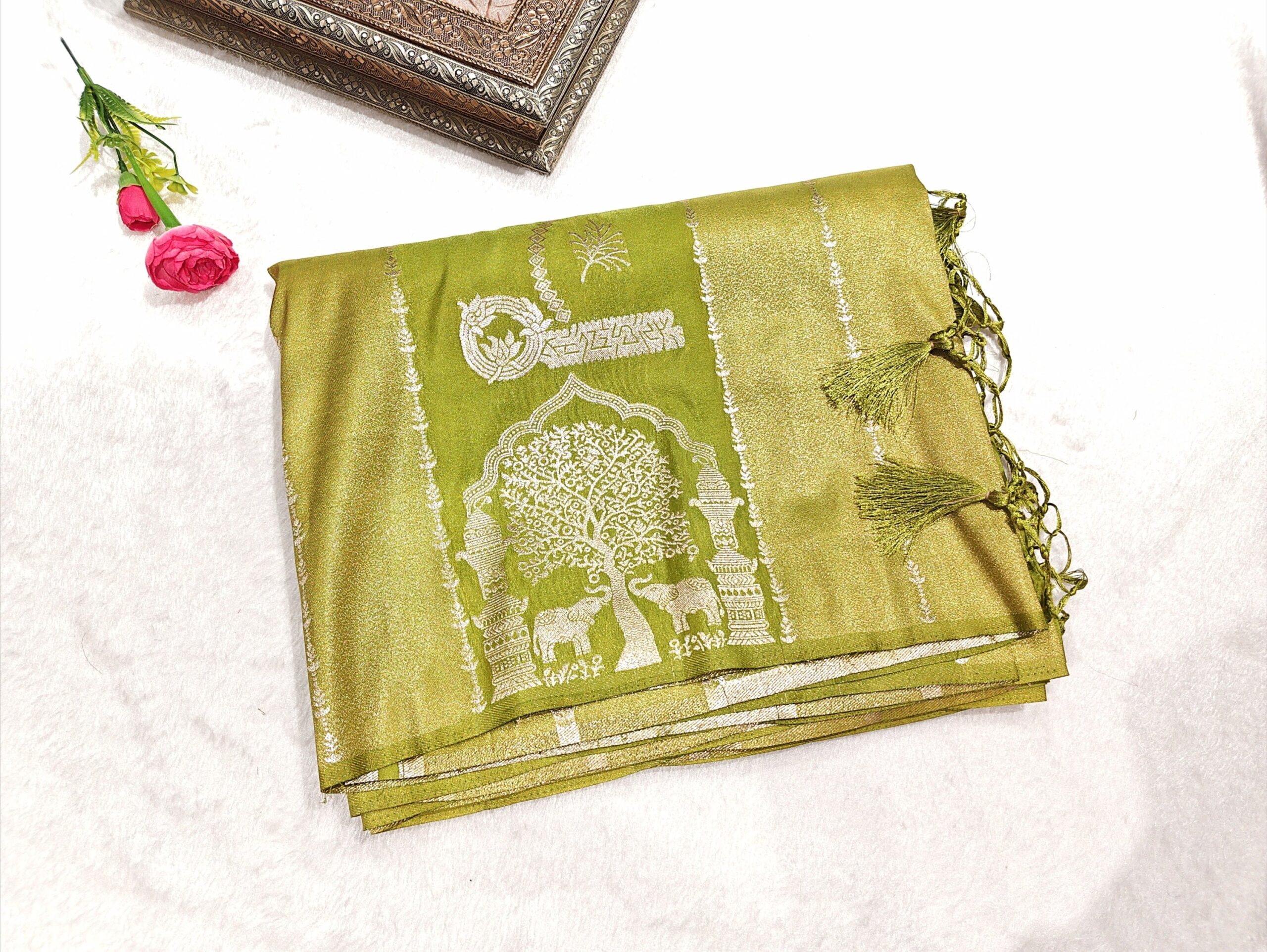 Dola Silk Saree – Elegant Designer Silk Saree - Image 4